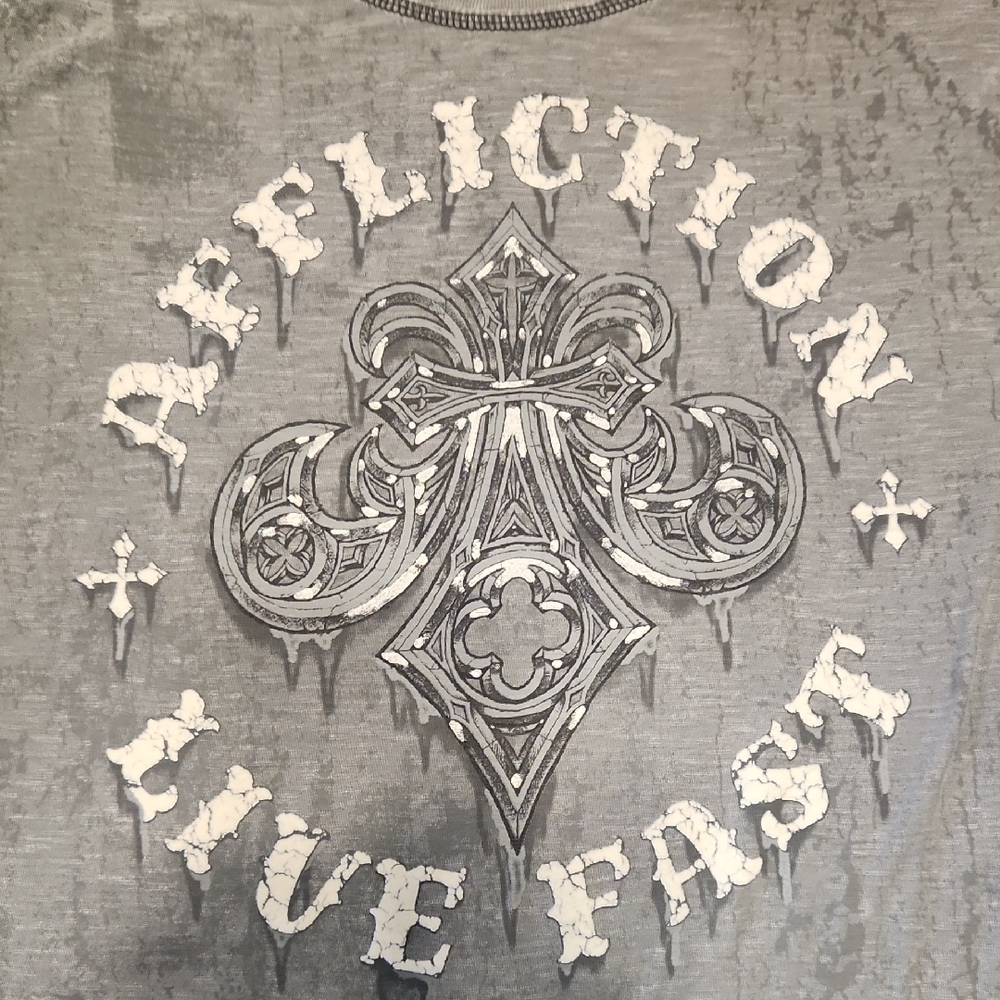 Affliction Gray Long Sleeve Tee 3XL